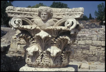 Architectural detail excavated in the Roman city